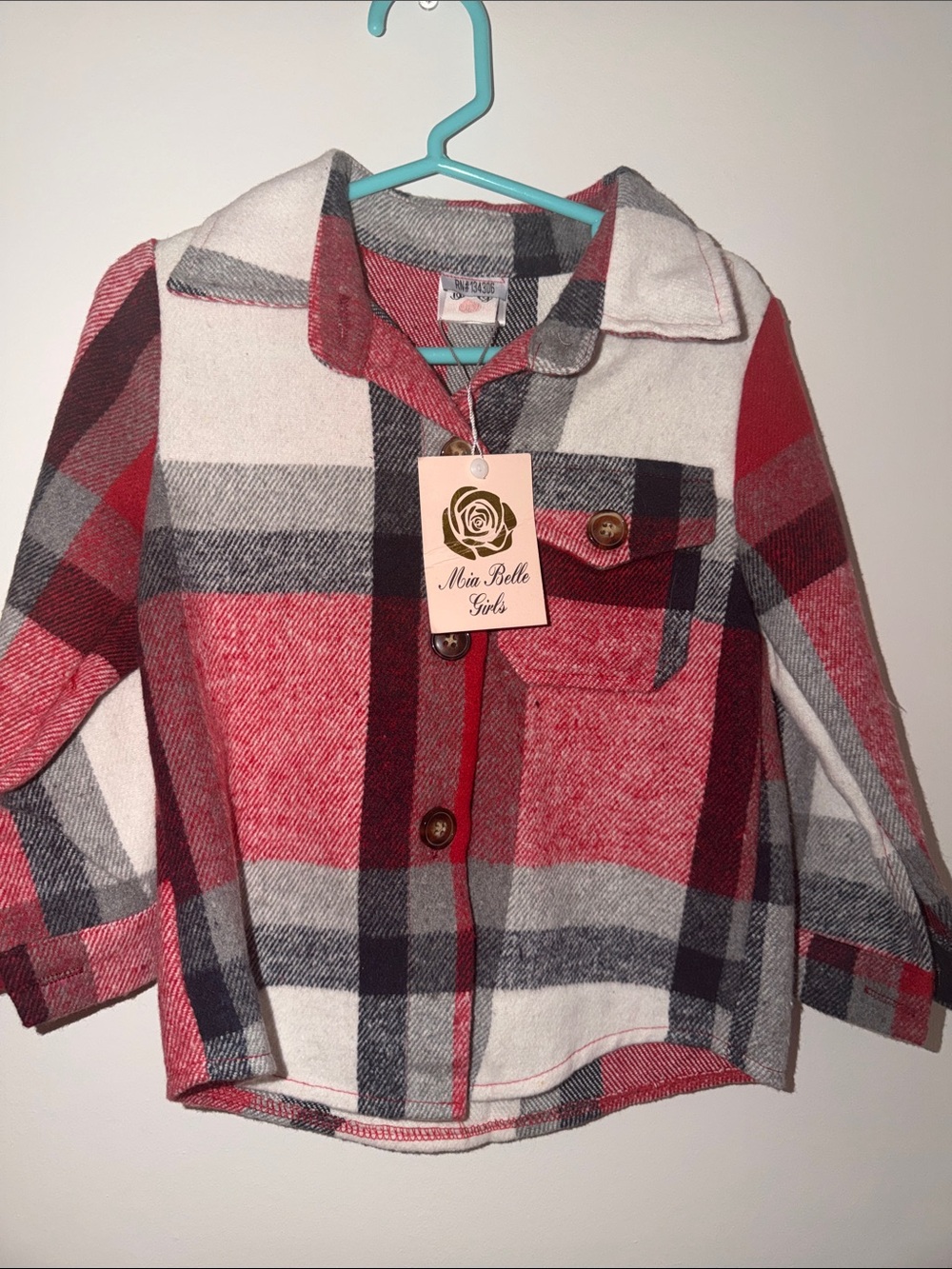 Mia Belle Girls Red Plaid Button-Front Shirt